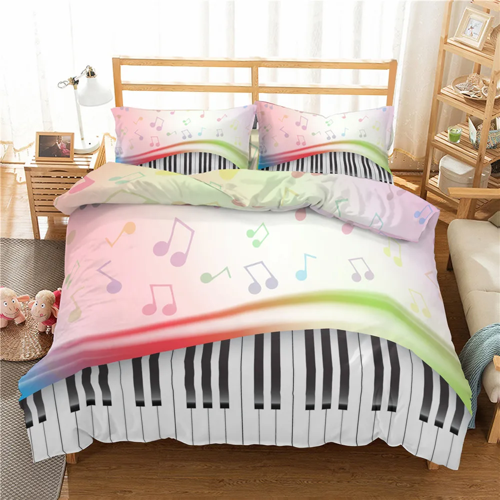 

3D Digital Printed Duvet Cover King Queen Size Music Note Quilt Cover Set 1/2 Pillowcase Comforter Cover Set Bedding Set