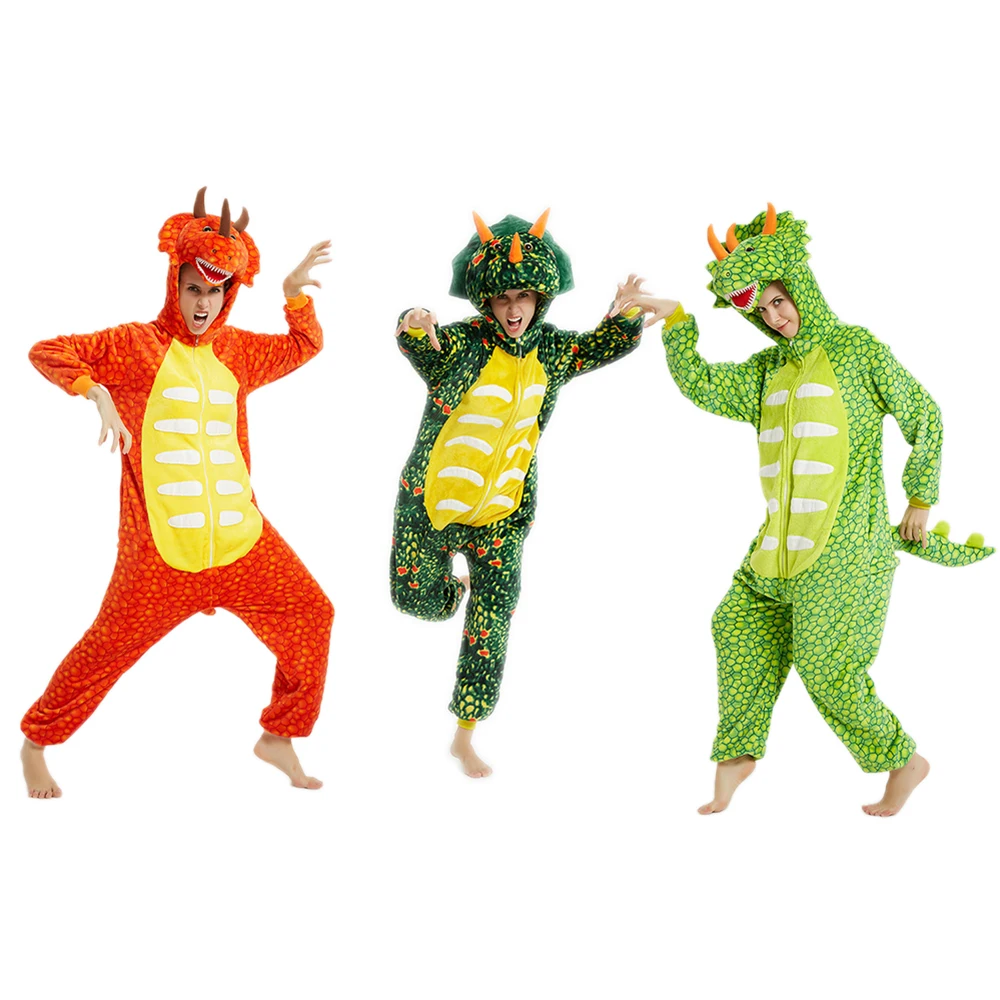 Новый Пижама комбинезон с динозавром для взрослых костюм косплея животных на