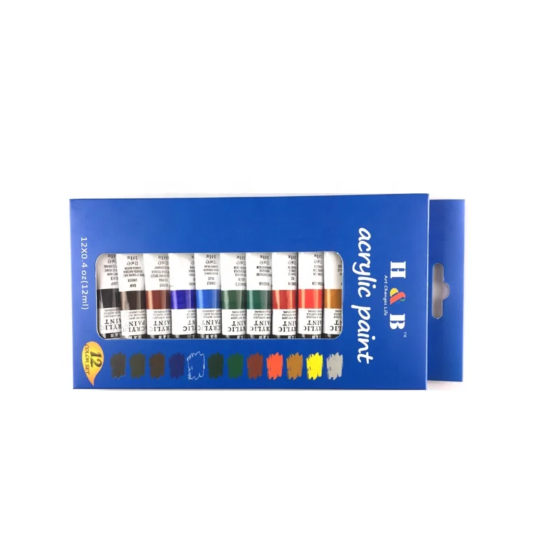 

Acrylic Paint Set, 12 Colors/Tubes Non Toxic Non Fading,Rich Pigments for Artist, Hobby Painters, Adults & Kids