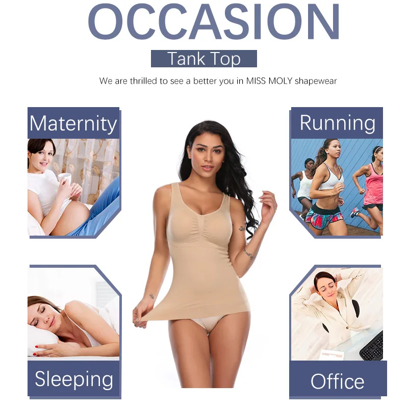 Tank Tops for Women - Built-in Bra Shelf Casual Wide Strap Camisole Sleeveless Top with Removable Bra - Basic Shaper image 6