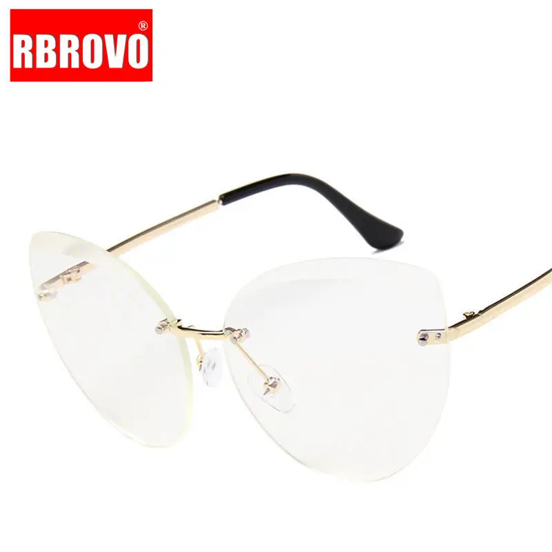 Женские солнцезащитные очки кошачий глаз RBROVO 2020 с полуободковой оправой