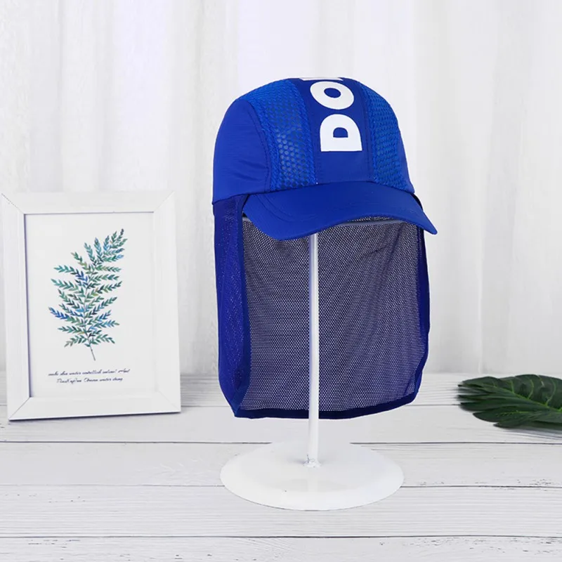 

Child Neck Flap Sun Protection Letters Print Casual Visors Hats