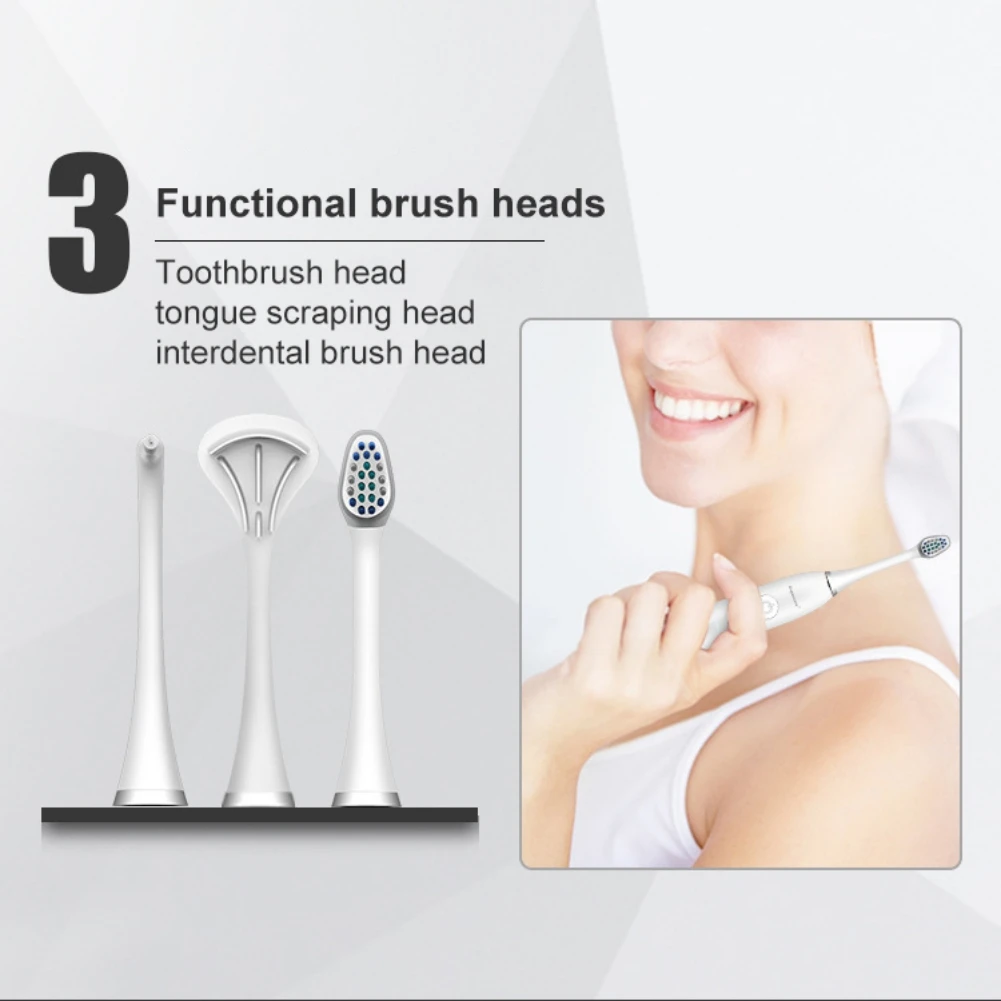 

Electric Sonic Toothbrush Waterproof Automatic Ultrasonic Toothbrush with 3 Brush Heads New Arrival