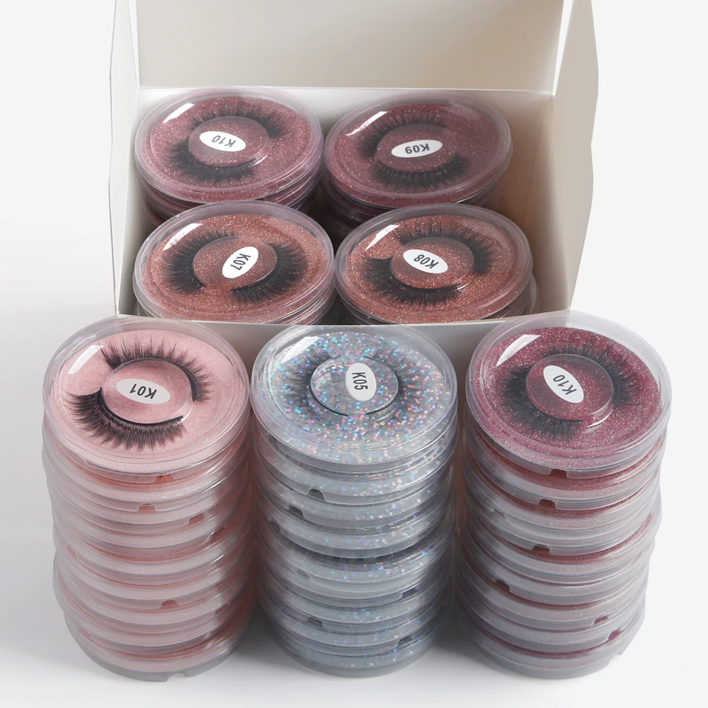 

Wholesale 12/24/36/48/60/72 Pairs Faux 3D Mink Eyelashes Makeup Fake Lashes Bulk Natural False Eyelashes Wispy Lashes