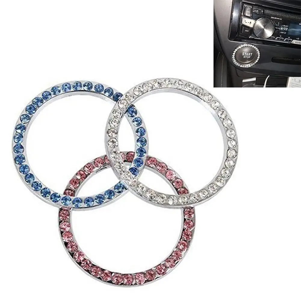 Блестящие стразы Авто запуска двигателя автомобиля зажигание кнопка наклейка