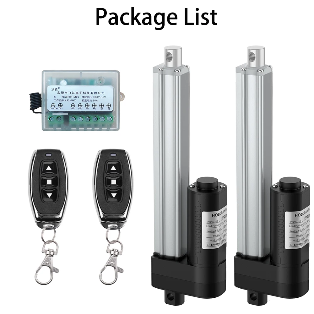 Синхронный линейный привод 12 В 24 ход 50-400 мм 2 пульта дистанционного управления 1500N