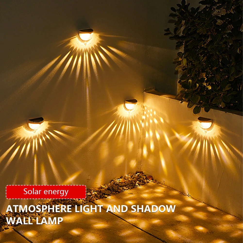 

LED Solar Lights Outdoor Garden Yard Fence Decors Waterproof Semicircle Sensor Wall Lamp Energy Saving Street Night Light