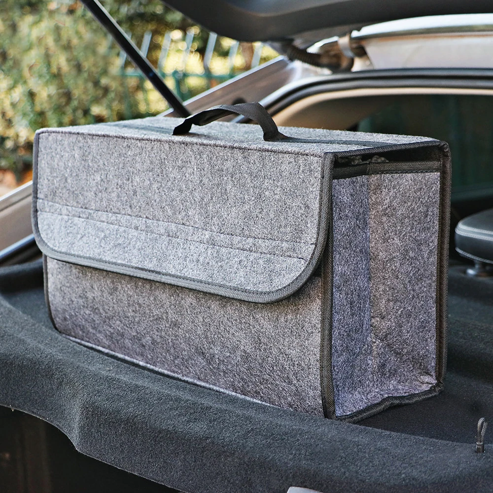 

Foldable Large Anti Slip Compartment Boot Storage Organizer Tool Bag Car Storage Bag Car Trunk Organizer Soft Felt Storage Box