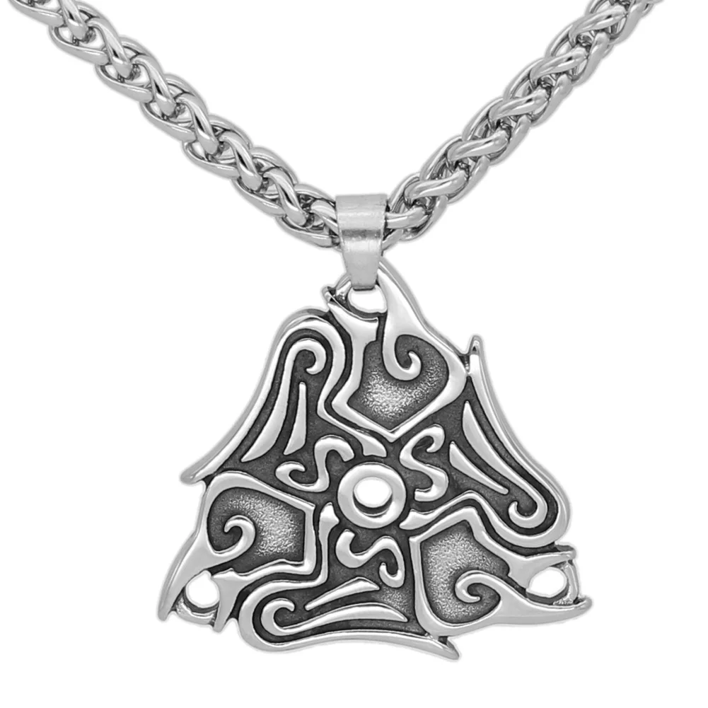 Nordic Viking odin raven stainless steel amulet pendant necklace | Украшения и аксессуары