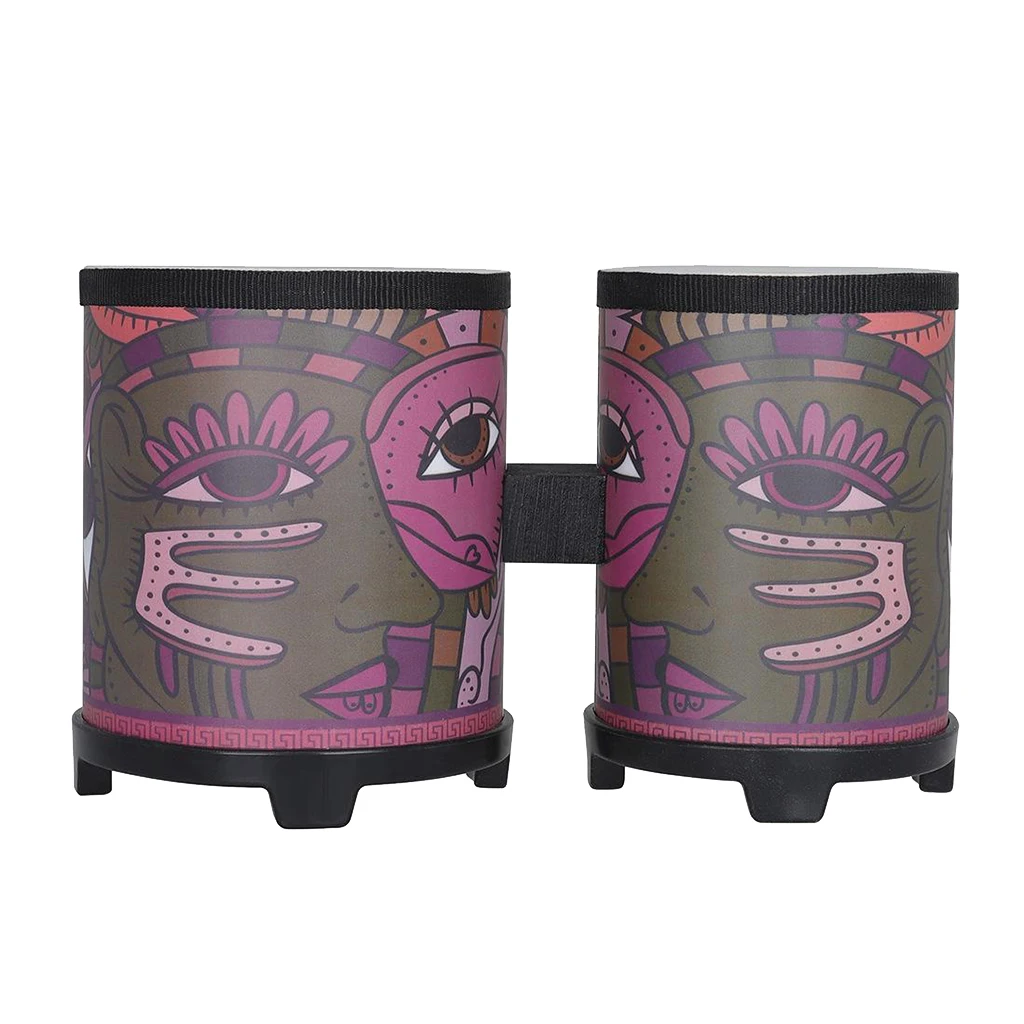 

Bongo Drums Indian Style Printed 4 "& 5" Natural Skins Bongos Children