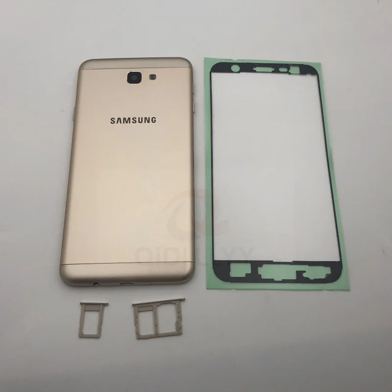 Для samsung Galaxy J7 prime G6100 On7 G610 промежуточный Корпус задняя крышка батареи с кнопками громкости питания