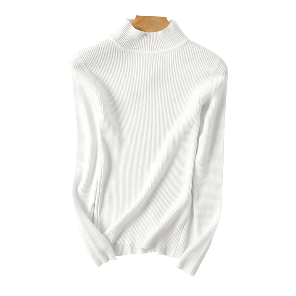 Осенне-Весенние Женские приталенные свитера однотонного цвета с