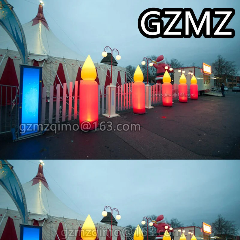 Красивая гигантская надувная скульптура s свеча осветительная с изменяющий цвет