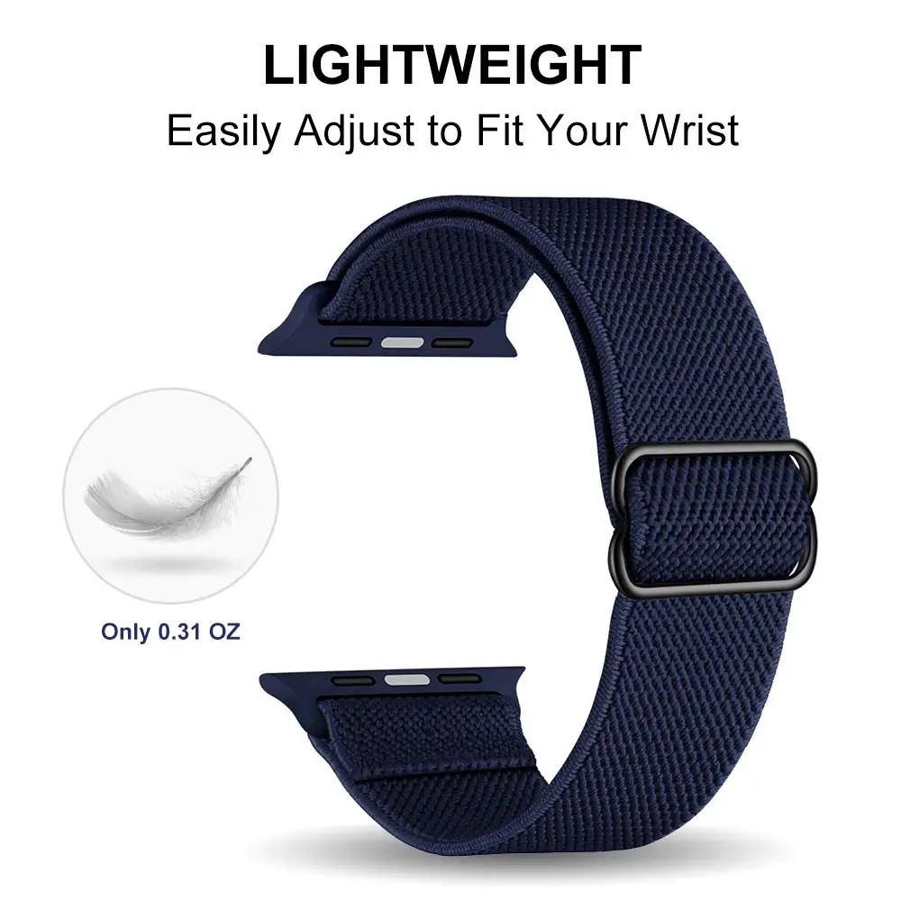 Scrunchie Strap for Apple watch band 40mm 44mm 38mm 42mm Adjustable Elastic Nylon solo Loop bracelet iWatch 3 4 5 6 se