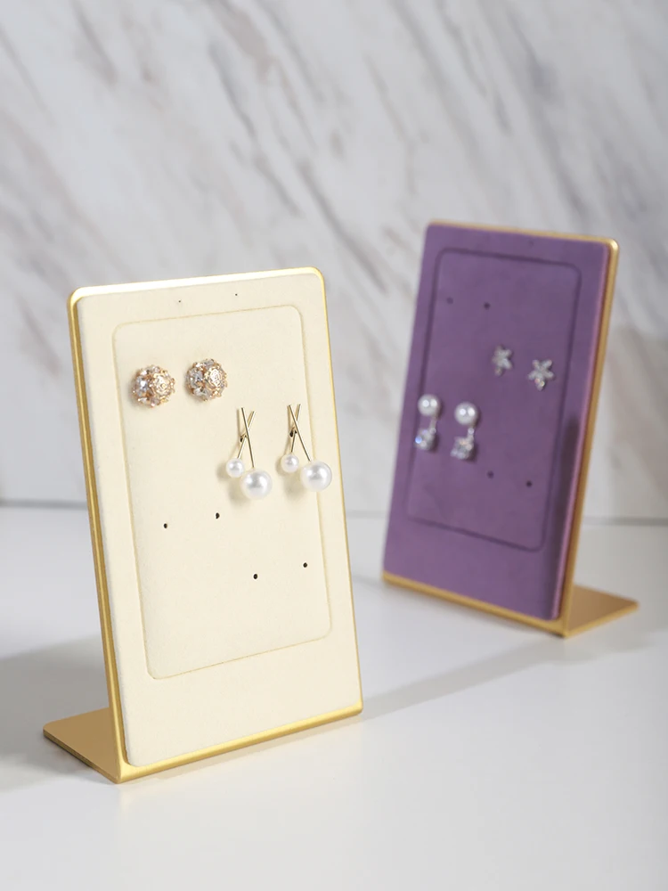 

Light luxury simple flannel earrings shelf Morandi creative shooting storage jewelry display props