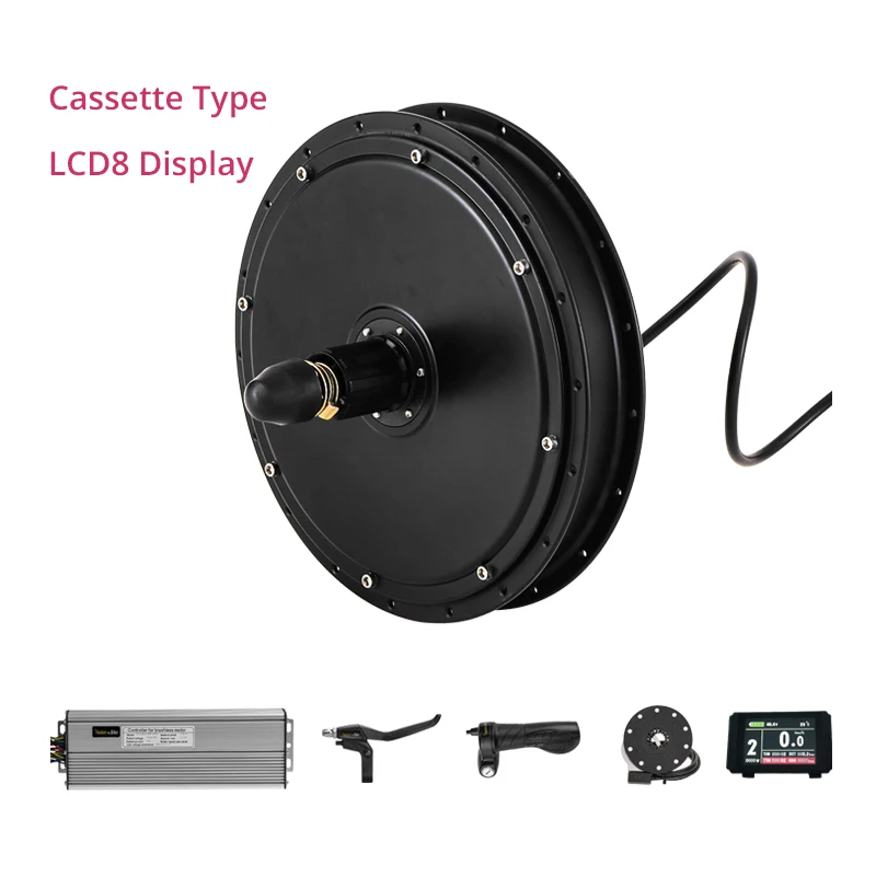 LCD8 Cassette 48 в 1500 Вт Электродвигатель для велосипеда, бесщеточный мотор для задней ступицы, 1500 Вт, колесо свободного хода/кассета, электрический велосипед 1500 Вт, моторное колесо ступицы - Цвет: LCD8 Cassette