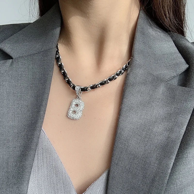 

Цепочка женская с кулоном в виде Буквы B, ожерелье с цепочкой из цепочек золотого цвета, модный винтажный чокер в стиле ретро