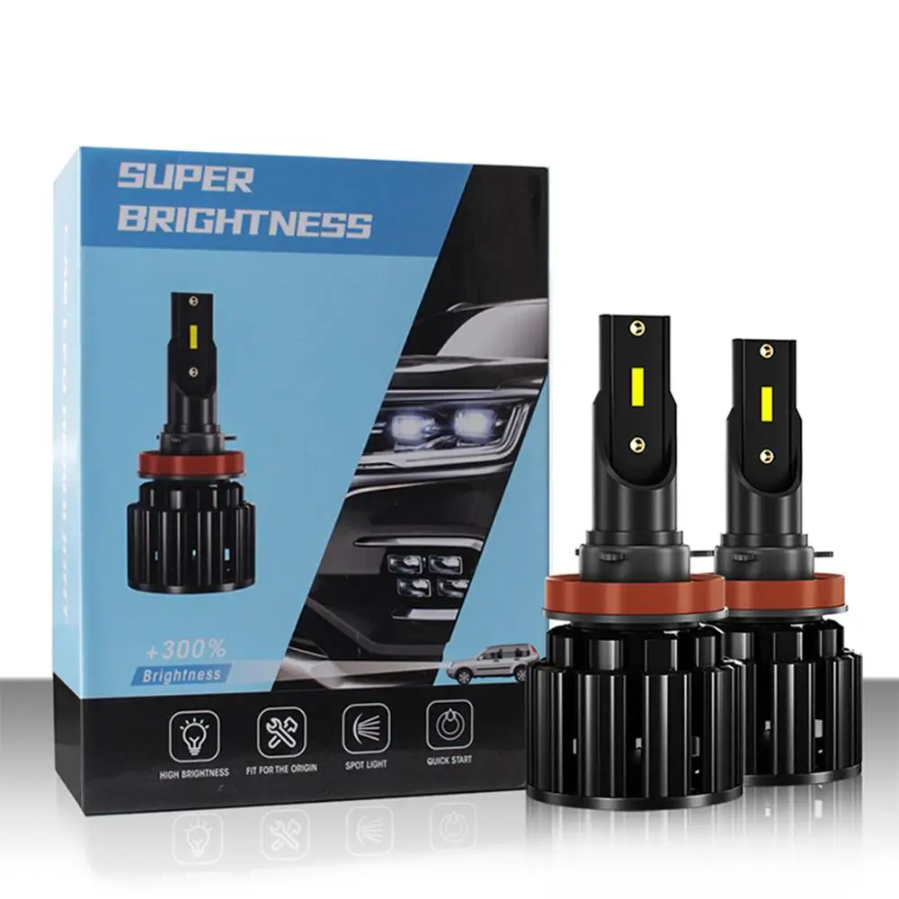 

1Pair LED Car Headlight Bulbs ZES-1860 super bright 9-30V 6500K 8000LM H1/H3/H4/H7/H11/9005/9006 High Brightness IP67 Waterproof