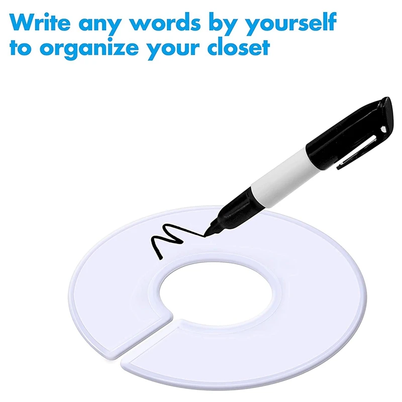 Акция! 30 упаковок белых круглых вешалка для одежды шкафа разделители с 1 маркером