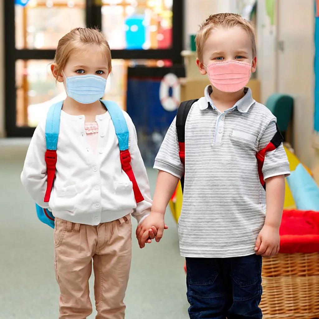 10/20/30/50Pcs Kids Disposable Mask 3 Layer Child Filter Hygiene Thicken Children's Face Halloween Cosplay Fast Delievry - купить по