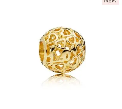 Новинка подвеска в виде сердца с золотыми бусинами бесконечное сияние подходят к