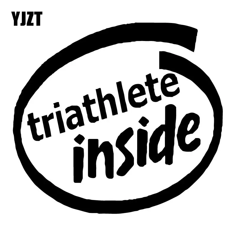 

YJZT 17.7CM*16CM Triathlete Inside Vinyl Car Decals Accessories Black/Silver C31-0483