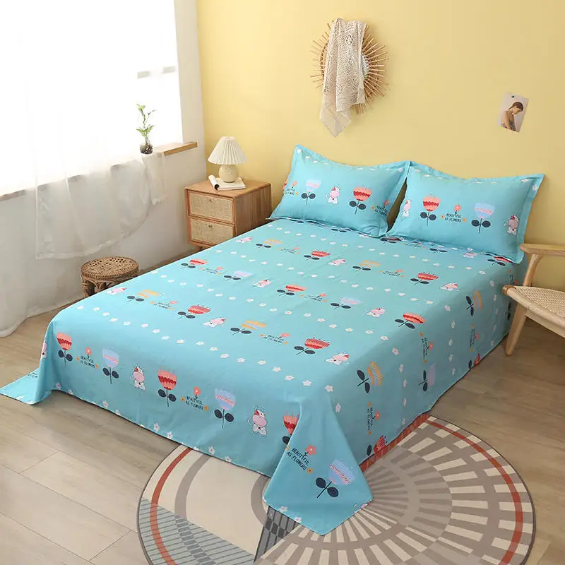 Постельное белье из чистого хлопка простыня размера Queen/King de lit плоские простыни в