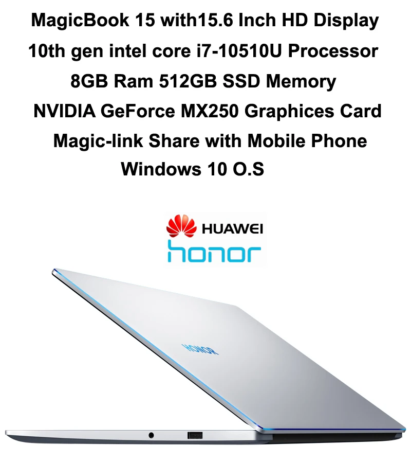 2020 ноутбук HUAWEI HONOR MagicBook 15 с процессором Intel i7 10510U 10 го поколения AMD Ryzen 5 3500U 6