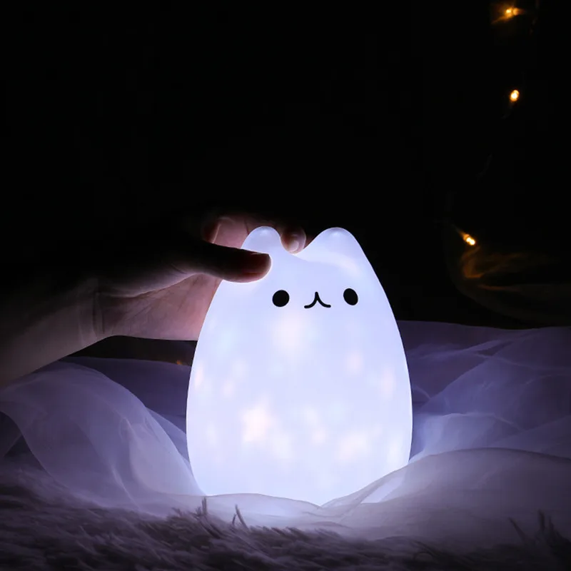 

Детский ночник, лампа в виде кота, Звездный проектор, новогодний подарок для детей, милая светодиодная прикроватная лампа для новогодней сп...