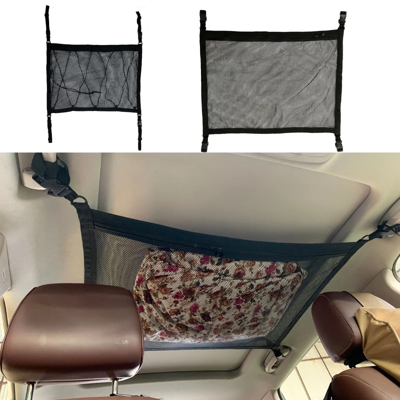 

Car Ceiling Hang Large Capacity Storage Net Automobile Cargo Portable Roof Pocket Vehicle Luggage Bag Auto Internal Accessories
