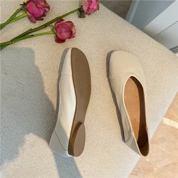 

Korean Shoes Female Footwear Square Toe Autumn Casual Sneaker Soft Elegant All-Match 2021 Dress Fall New Driving Comfortable Bas