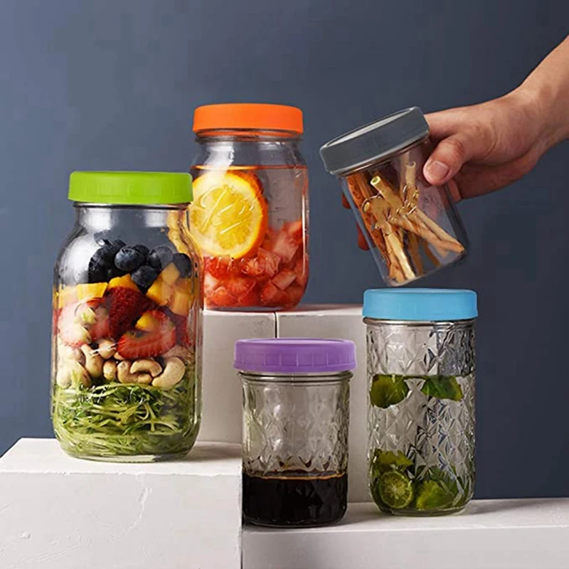 

2 Set Household Items, 18 Pcs Plastic Regular Mouth Mason Jar Cap & 22Pcs Universal Hepa Filter Brush Elements
