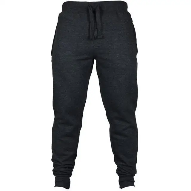 dark gray Повседневные Спортивные штаны, однотонные модные уличные брюки, мужские штаны для бега, брендовые высококачественные Серые Мужские штаны - Цвет: dark gray