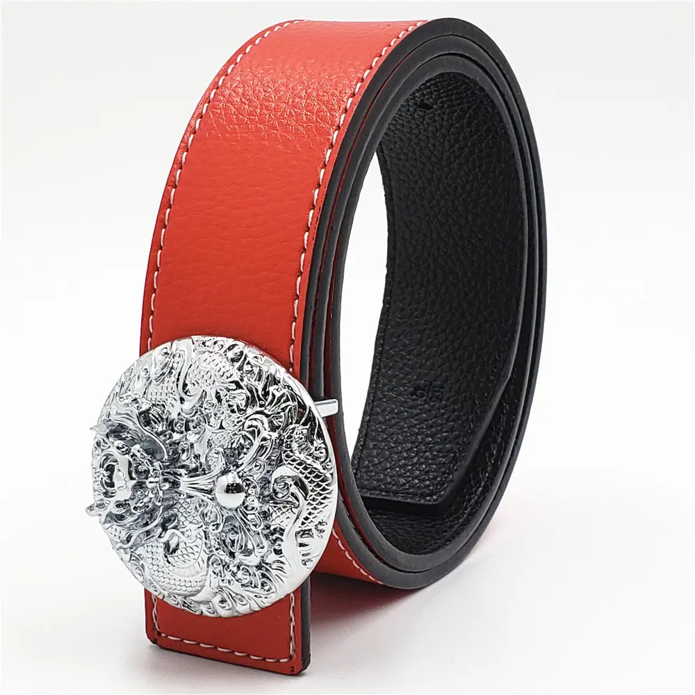Мужской ремень из натуральной кожи с пряжкой в виде тигра дракона пояс для брюк