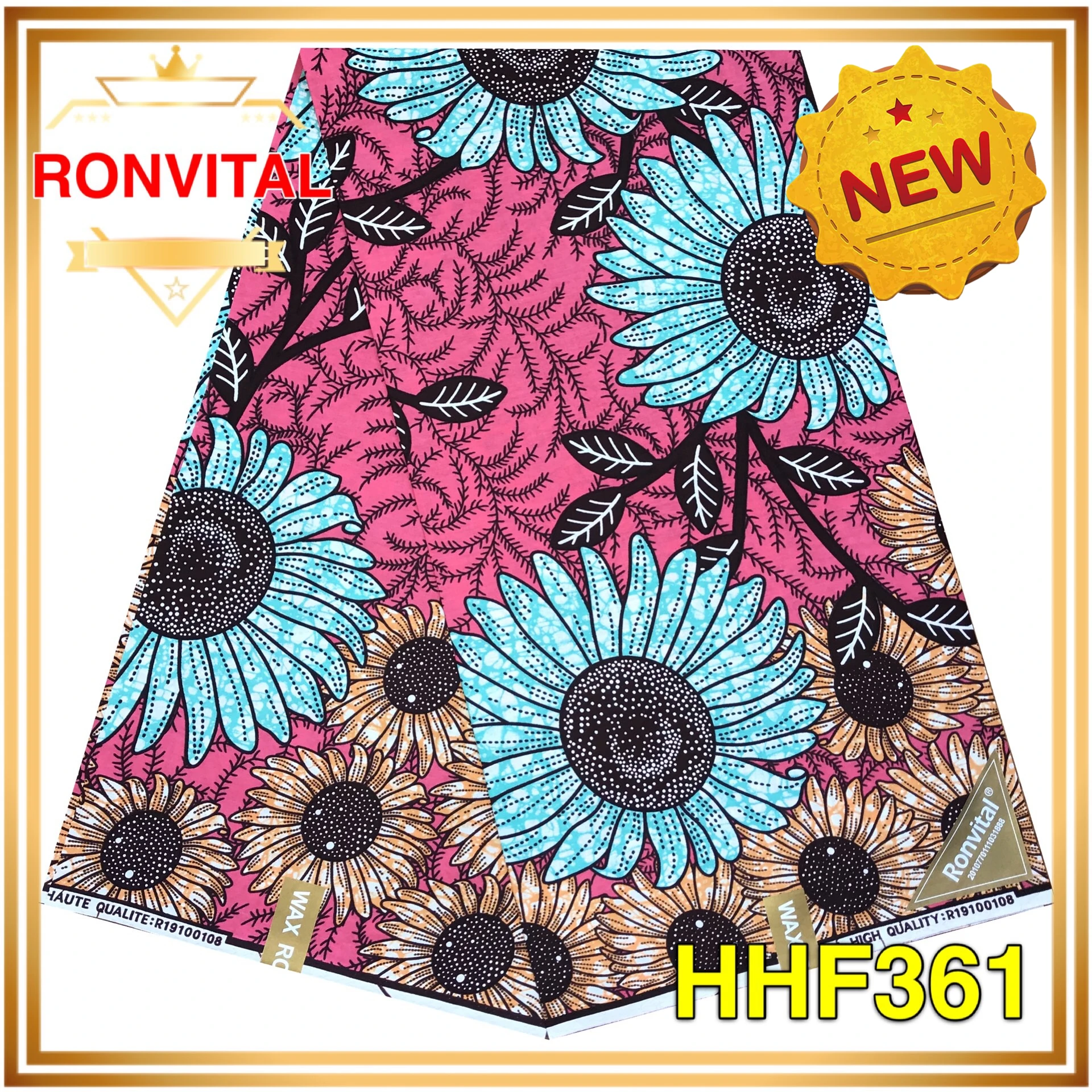 Ткань RONVITAL восковая 100% хлопок сделай сам материал Анкара 6 ярдов/шт Бесплатная