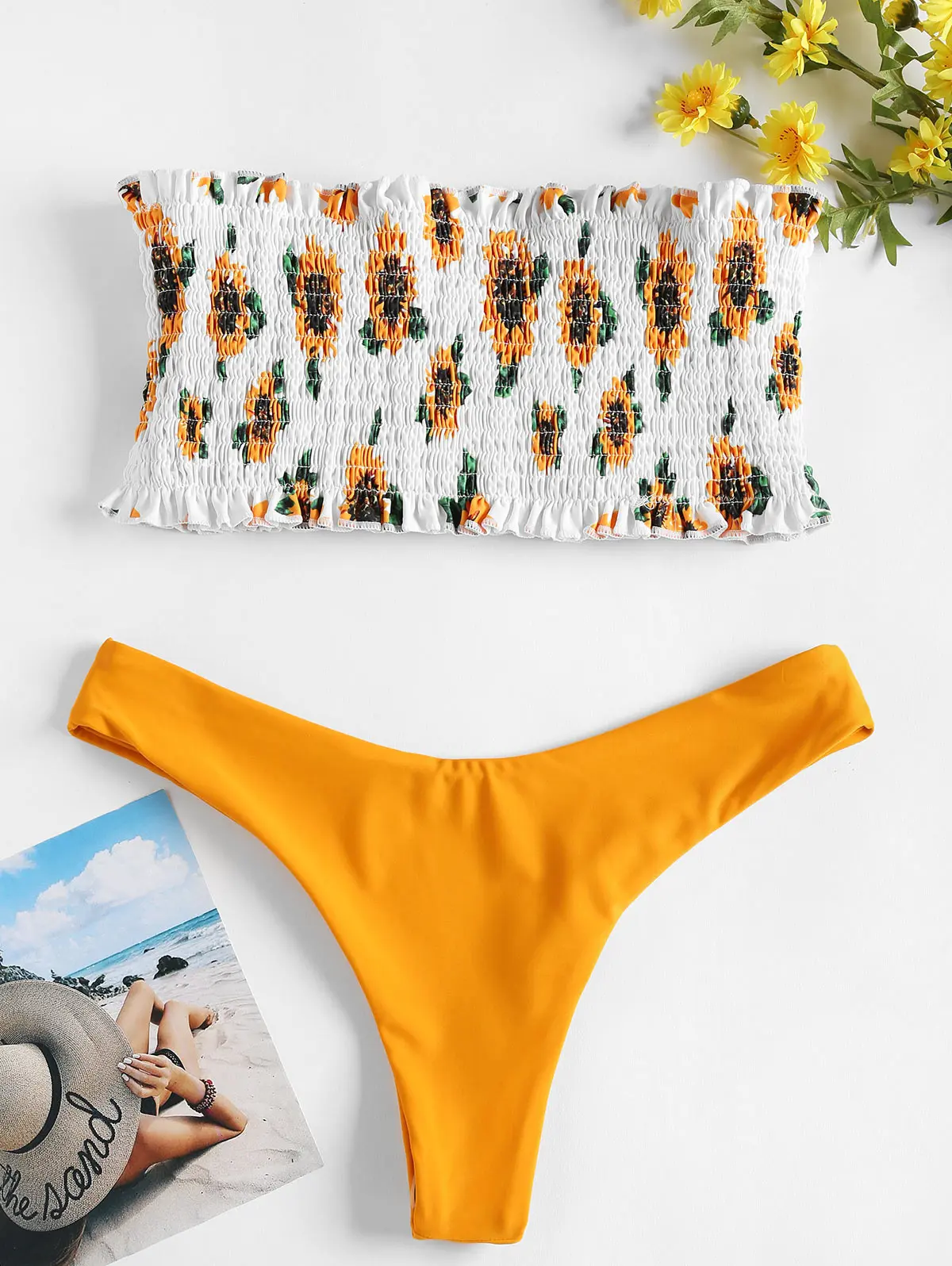 \ "ZAFUL Conjunto de бикини-бандо Traje de Баньо-де-girasol Traje de baño de mujer Traje de baño цветочный грех tirantes Сексуальная de cintu