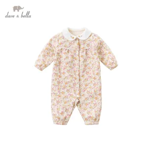 DBM15354 dave bellaмодные зимние комбинезоны с цветочным принтом для новорожденных девочек; Одежда для малышей; Детский комбинезон; 1 предмет