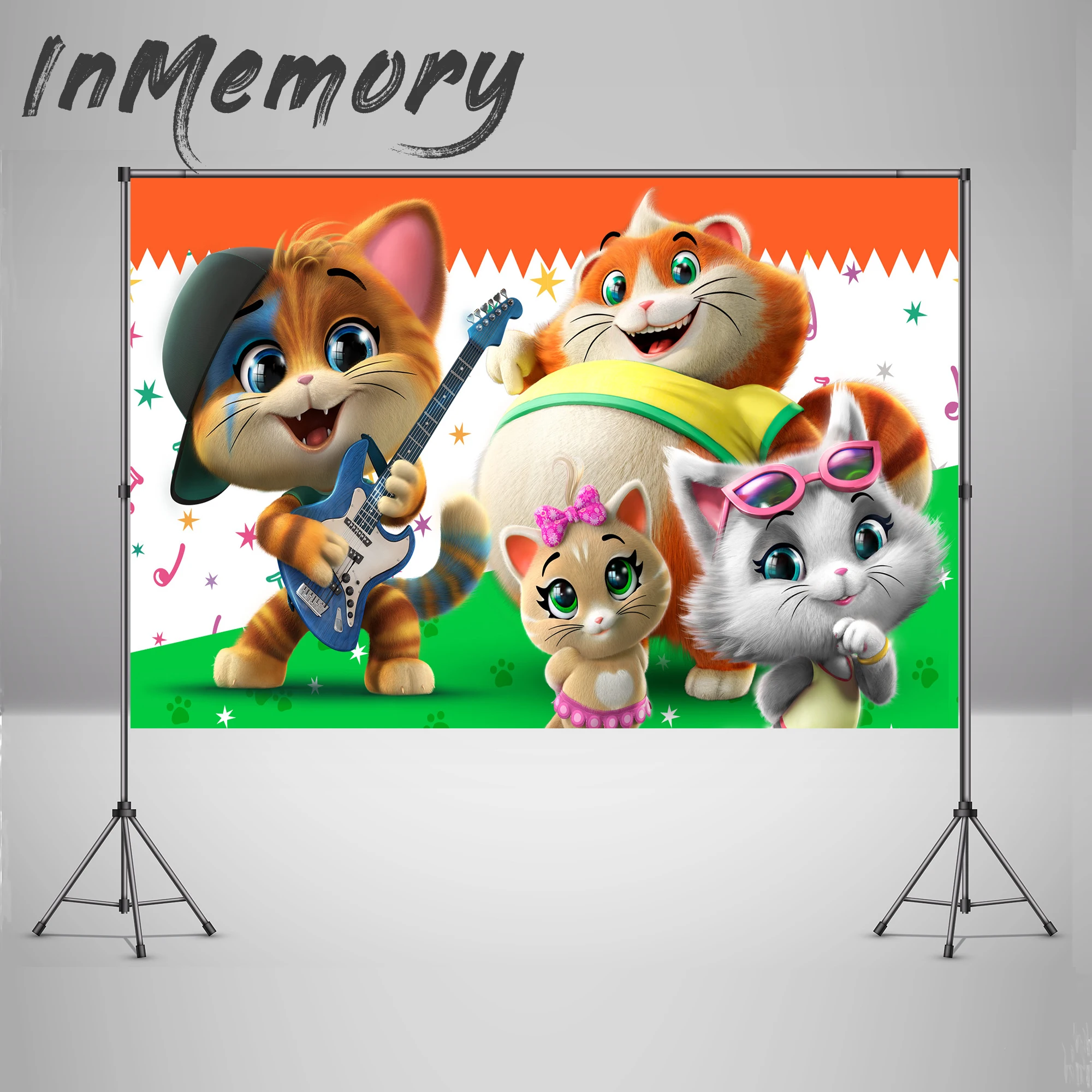 Фон для фотосъемки с изображением Baby Shower 1st День рождения фон 44 Gatti кошка баннер