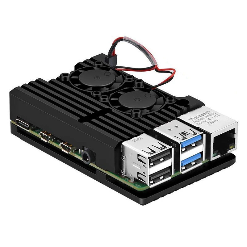 Raspberry Pi 4 алюминиевый корпус защитный сплав корпус коробка охлаждающая пластина корпус с адаптером питания для Raspberry Pi 4B Pi4