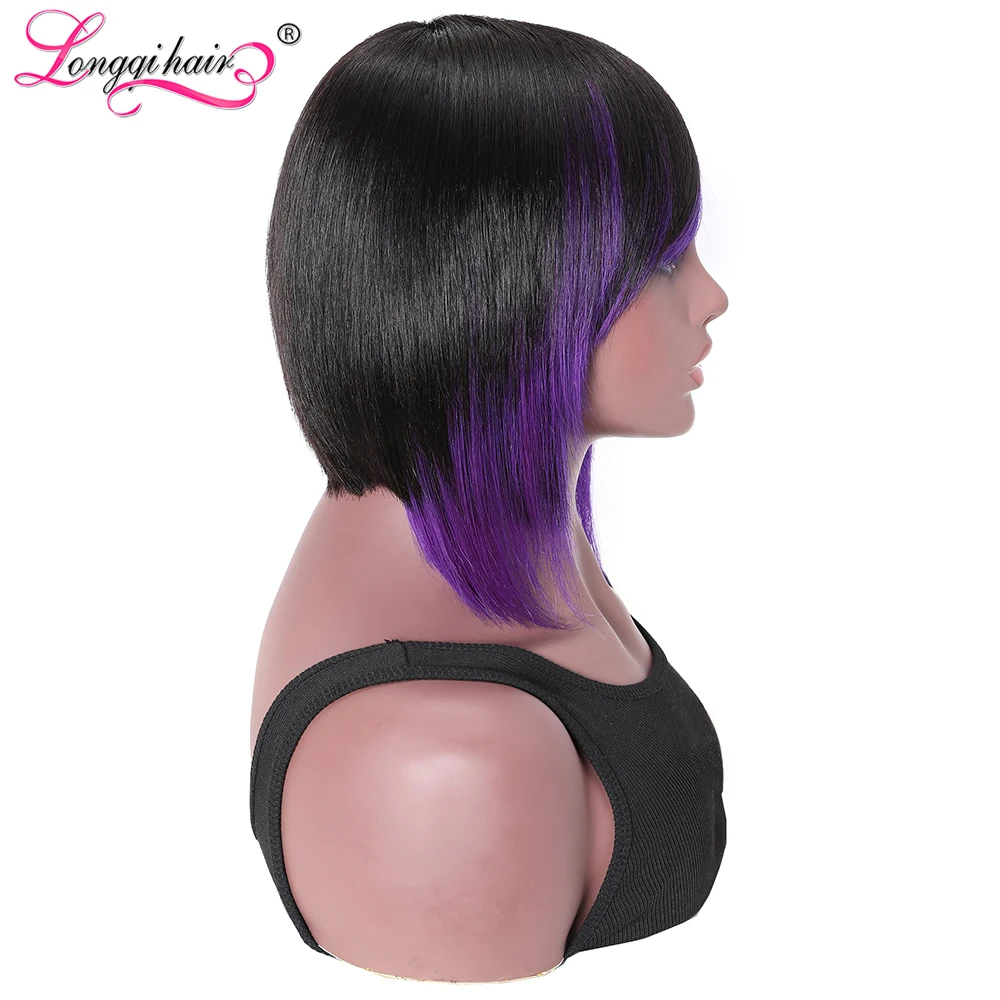 Модный многослойный парик с Бобом Короткий прямой 100% из человеческих волос