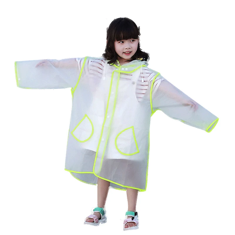 

Transparent Raincoat Kids Overall Rain Poncho Tassel Hooded Waterproof Rain Cloak Children'S Raincoats For Girls And Boys