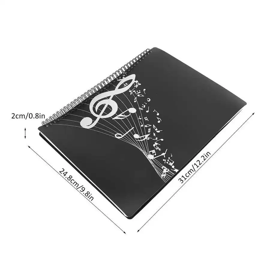 

40 Pages Piano Score Folder Smooth Expanded Sheet Music Score Folder A4 Sheet Bag Stave Storage Holder