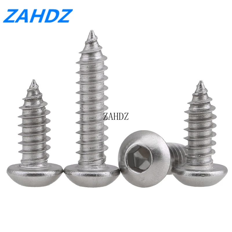 10/20Pcs 304 Stainless M3 M4 M5 Hexagon Socket Button Head Self Tapping Screws Round | Обустройство дома