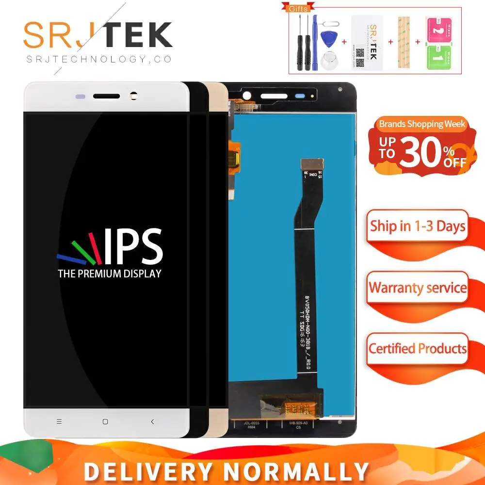 ЖК дисплей Srjtek для Xiaomi Redmi 4 панель с сенсорным экраном дигитайзер сенсорное