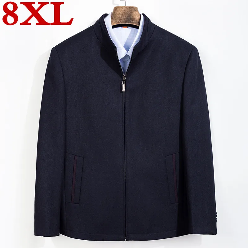 Новое пальто размера плюс 8XL 7XL мужское ветрозащитное зимнее модное шерстяное