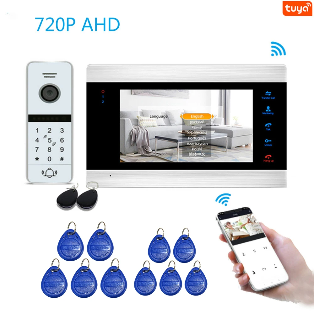 Видеодомофон 720P AHD Wi Fi SIP датчик движения домофон RFID дверной звонок с