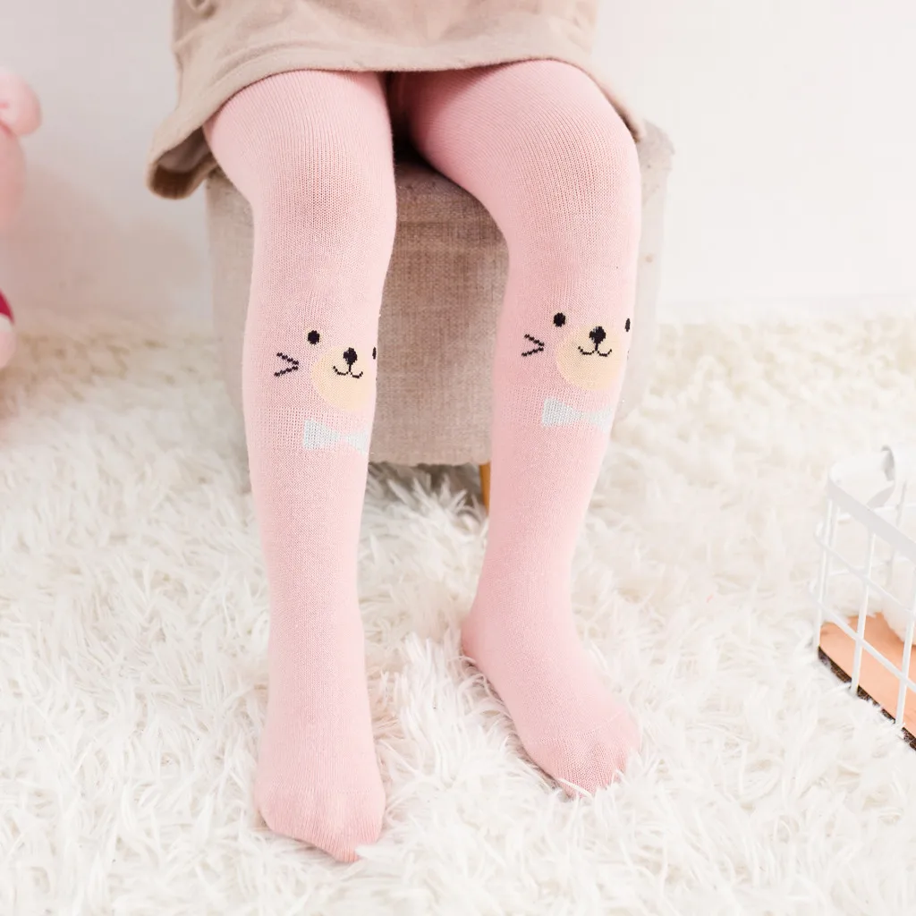 Чулки с бантом для маленьких девочек теплые штаны рисунком медведя брюки в