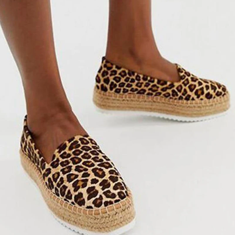 

New Women Espadrilles Shoes Loafers Suedes Platform Thick Bottom Fisherman Shoes Solid Round Toe Slip On Breathable Casual