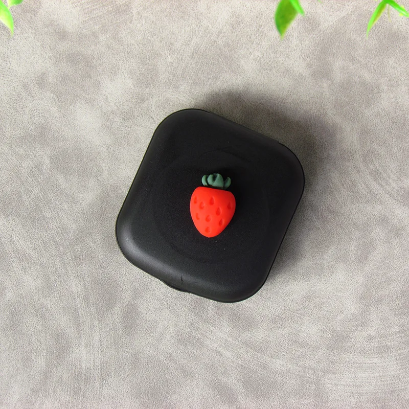 

2021 Contact Lens Case Box With Mirror Cute Girl Fruit Women Mini Square Lovely Eyes Contact Lens Container Box Bag Travel Kit