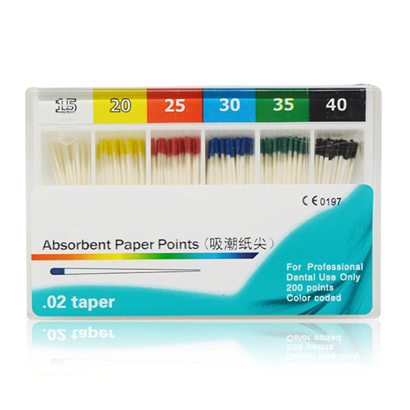 

200pcs/pack Dental Absorbent Paper Points Root Cancel Endodontics Cotton Fiber Tips Paper Tips Dentist Product Mixed Sizes#15-40